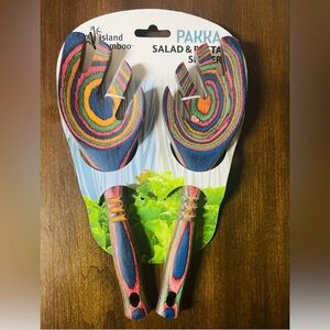 Pakkawood 9-inch Salad Leaf, Rainbow NWT